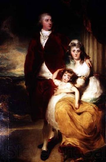 Sir Thomas Lawrence Portrait of Henry Cecil, 1st Marquess of Exeter (1754-1804) with his wife Sarah, and their daughter, Lady Sophia Cecil France oil painting art